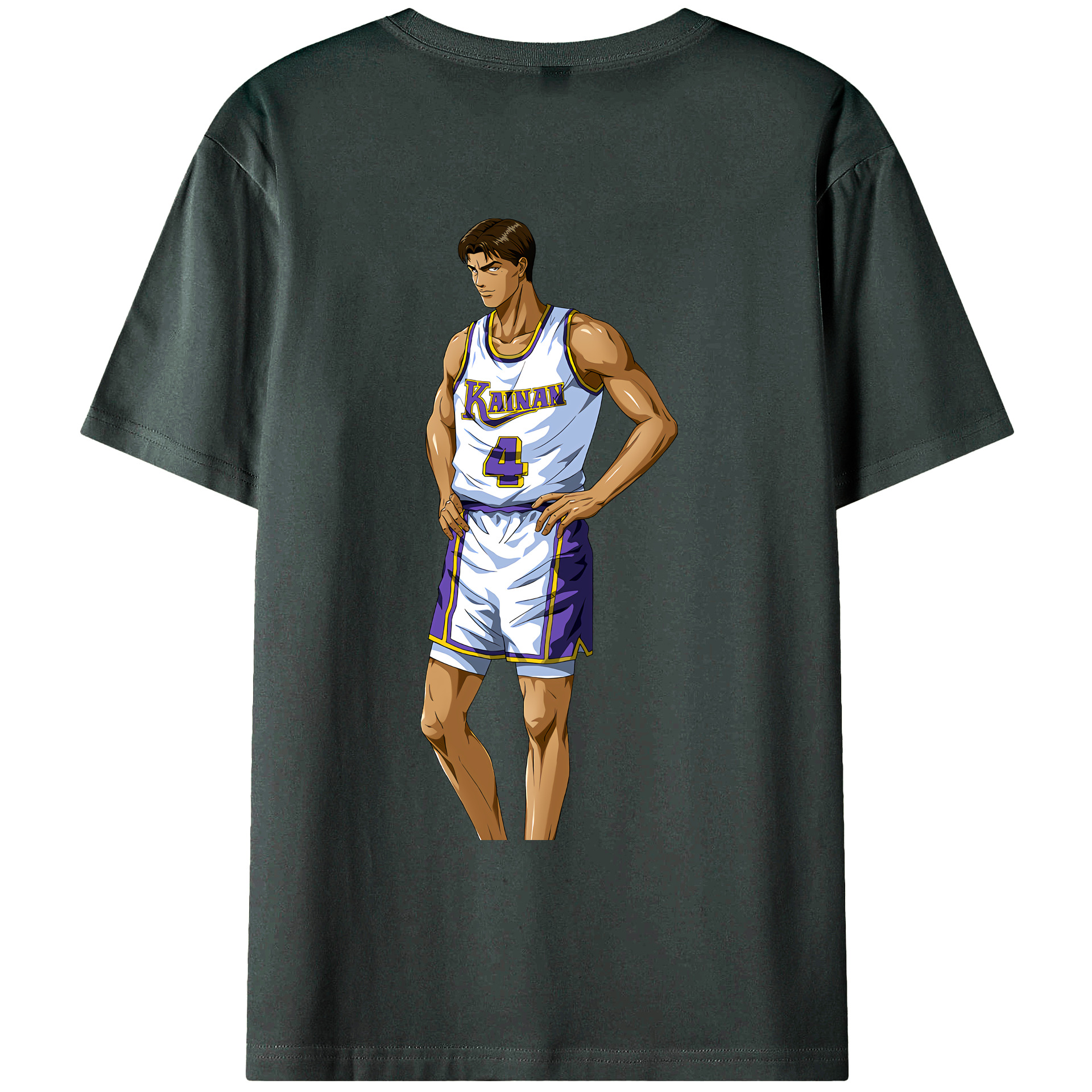 （画像用） SLAM DUNK／スラムダンク 綿100％ メンズ半袖Tシャツ（バックプリント） 通気性